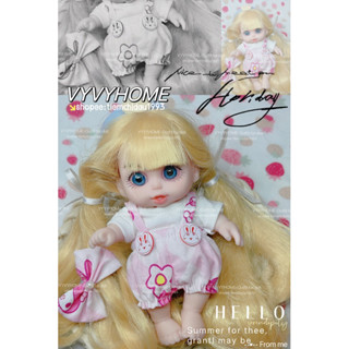 [Quần Áo Búp Bê]🧸Bộ Quần Yếm Dễ Thương Cho Búp Bê Size 5in 🪆🪆🪆