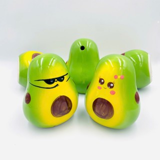 Heo đất mini dáng quả bơ lỗ tròn đựng tiền, lợn đất tiết kiệm chất liệu Gốm Sứ, Ống Tiết Kiệm Đựng Tiền, Ống Heo