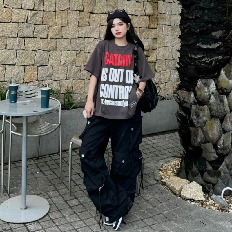 Quần kaki Cargo Y2K dài suông TEN BOX ống rộng túi hộp màu ĐEN/KEM trơn form nam nữ unisex 🖤 Quần kaki Y2K | BigBuy360 - bigbuy360.vn