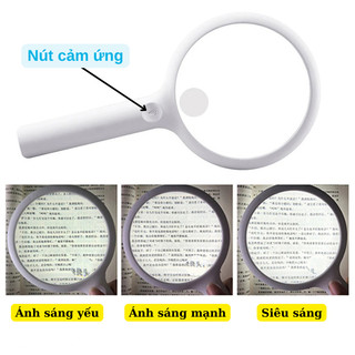Kính lúp cầm tay mini có đèn led cao cấp. nút cảm ứng