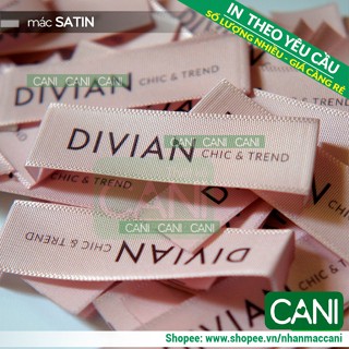 50c In theo yêu cầu Nhãn mác quần áo satin lụa