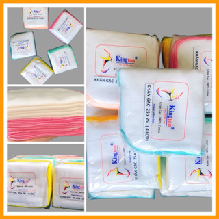 Set 10 khăn xô, khăn sữa siêu mềm, thấm 2 lớp, 3 lớp, 4 lớp cho bé