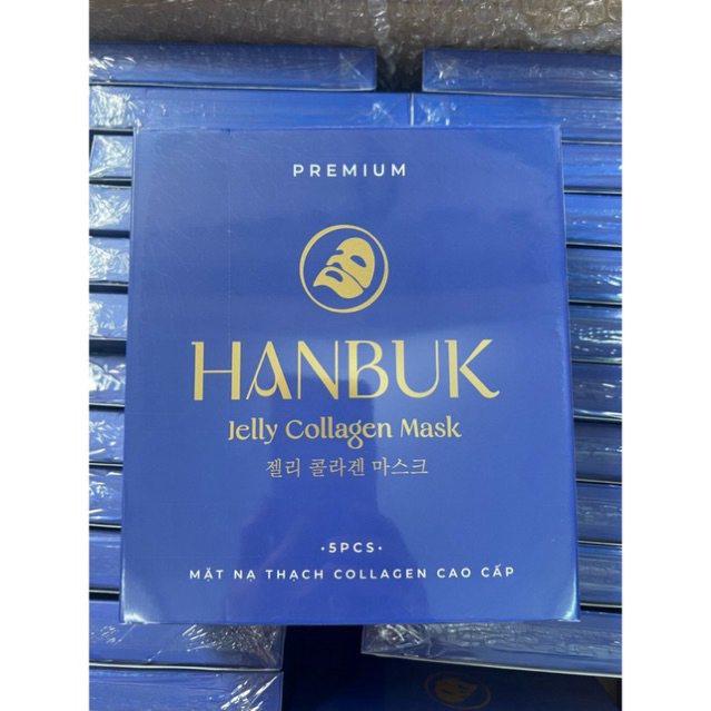 Mặt nạ thạch Collagen HANBUK Hàn Quốc, Jelly Collagen Mask Dưỡng Trắng Cấp ẩm 1 Hộp x 5 miếng