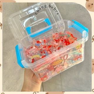  Hộp chun buộc tóc 150gr hộp thun buộc tóc cho bé gái loại Thái sợi đẹp nhiều màu dễ dùng 