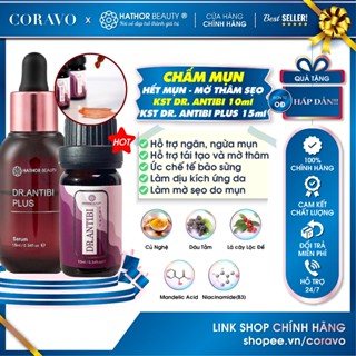 Serum KST ngăn ngừa Mụn mờ thâm sẹo Dr Antibi Acne Skincare Chai đầu bóp Hathor Beauty (Kim Thiên Hoa) 10ml - Coravo
