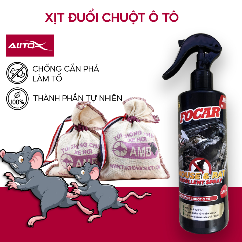 Đuổi chuột khoang máy ô tô siêu tốc Focar AutoX hiệu quả đến 5 tuần an toàn tuyệt đối 330ml