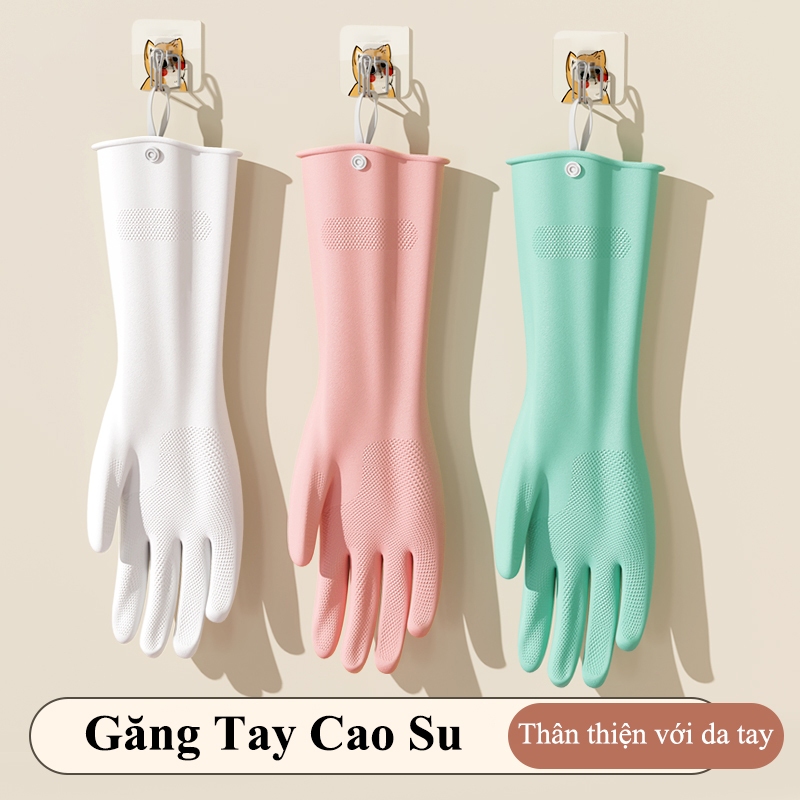 Đôi găng tay cao su bao tay cao su rửa chén dọn dẹp vệ sinh làm bếp co dãn siêu dai có thể tái sử dụ