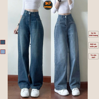 Quần jeans công sở nữ dáng suông Quần bò suông chất bò mềm cao cấp hai màu dễ phối đồ 247store.official
