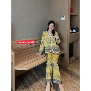 đồ bộ pijama dài cộc lụa latin mềm mịn