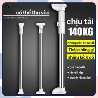 VòI Sen đA NăNg đầU VuôNg Inox/Thanh Treo RèM/Thanh PhơI QuầN áO Cao CấP - KhôNg CầN Khoan Lỗ TrêN TườNg