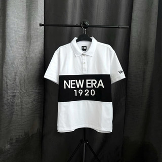 [ CHÍNH HÃNG ] ÁO POLO Trắng phối sọc đen logo New era 1920 BASIC MỚI NHẤT 2024 - tiệm của Diệu