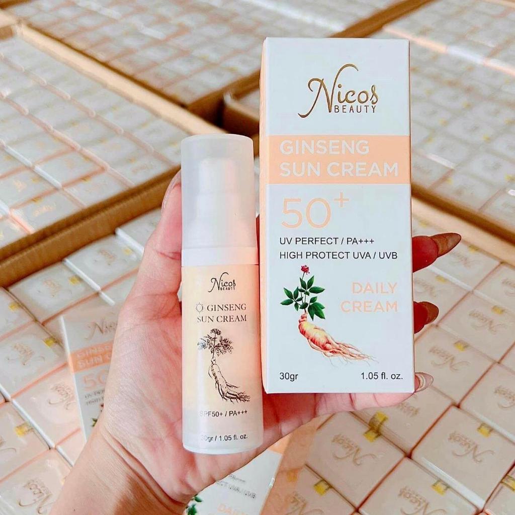 Kem Chống Nắng Rễ Sâm Nicos Ginseng Sun Cream Thanh Nhi House - 8936177940172