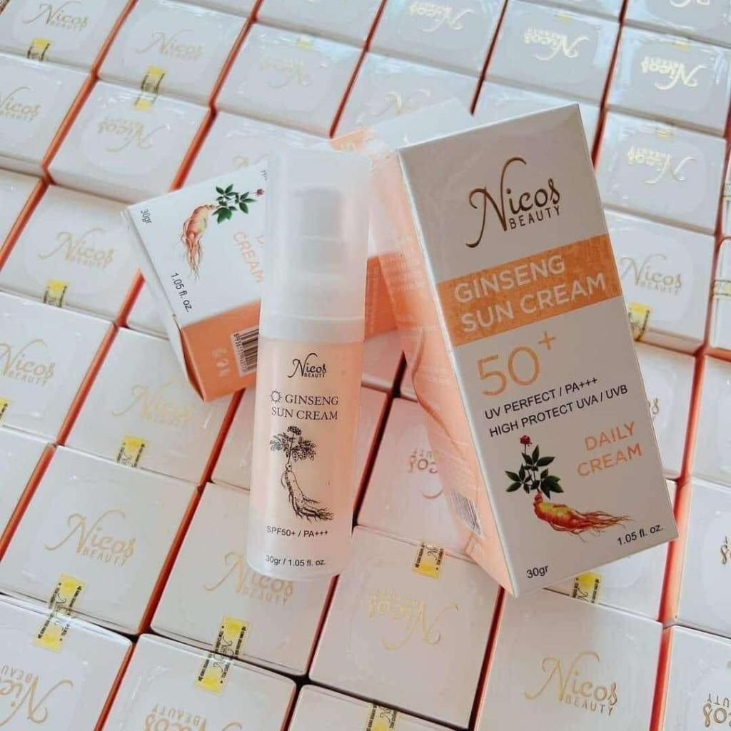 Kem Chống Nắng Rễ Sâm Nicos Ginseng Sun Cream Thanh Nhi House - 8936177940172