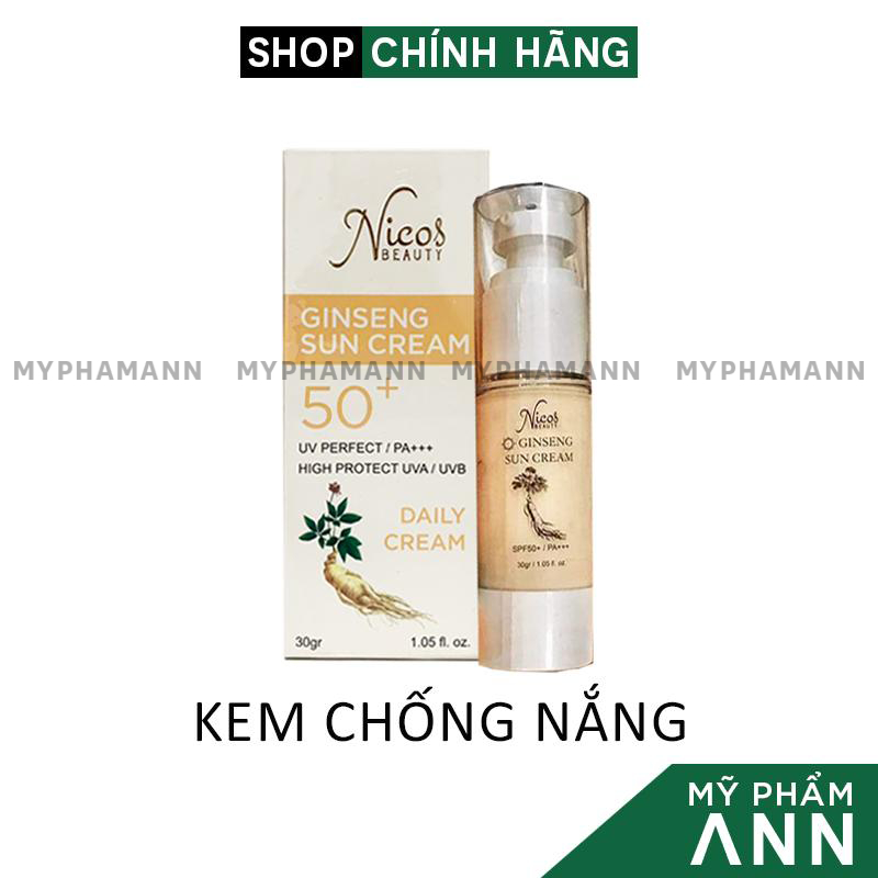 Kem Chống Nắng Rễ Sâm Nicos Ginseng Sun Cream Thanh Nhi House - 8936177940172