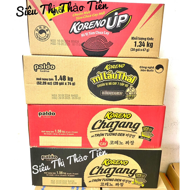 (Thùng 20 gói) Mì trộn tương đen (3 vị) Koreno 78g