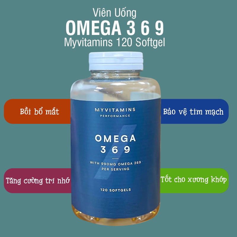 [2026]Viên uống Omega 369 Myvitamins hộp 120 viên hàng Pháp