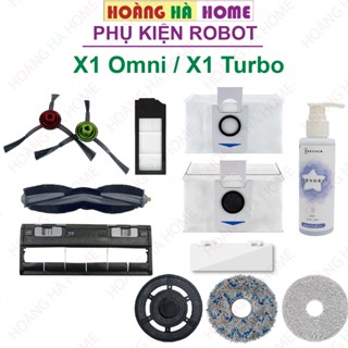 Phụ kiện robot hút bụi ecovacs deebot x1 omni x1 turbo, Khăn lau chổi giữa chổi cạnh túi rác màng lọc hepa nước lau sàn