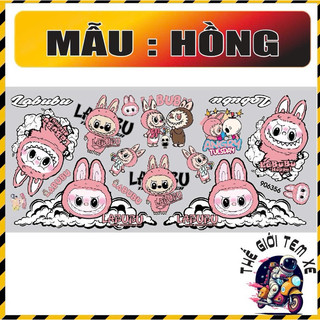 Sticker Labubu Tem UV mực nổi dán trang trí bàn học/ máy tính/ xe