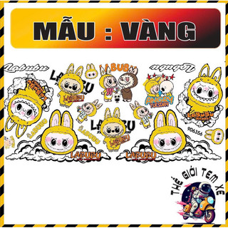 Sticker Labubu Tem UV mực nổi dán trang trí bàn học/ máy tính/ xe