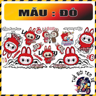 Sticker Labubu Tem UV mực nổi dán trang trí bàn học/ máy tính/ xe