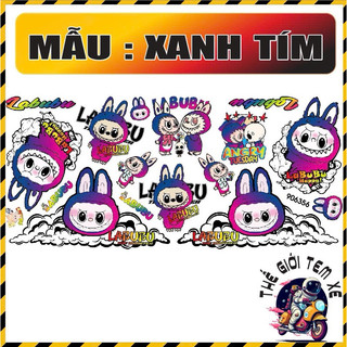 Sticker Labubu Tem UV mực nổi dán trang trí bàn học/ máy tính/ xe