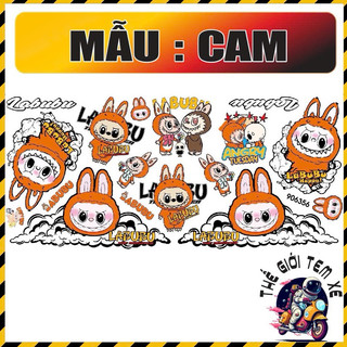 Sticker Labubu Tem UV mực nổi dán trang trí bàn học/ máy tính/ xe
