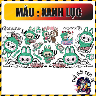 Sticker Labubu Tem UV mực nổi dán trang trí bàn học/ máy tính/ xe