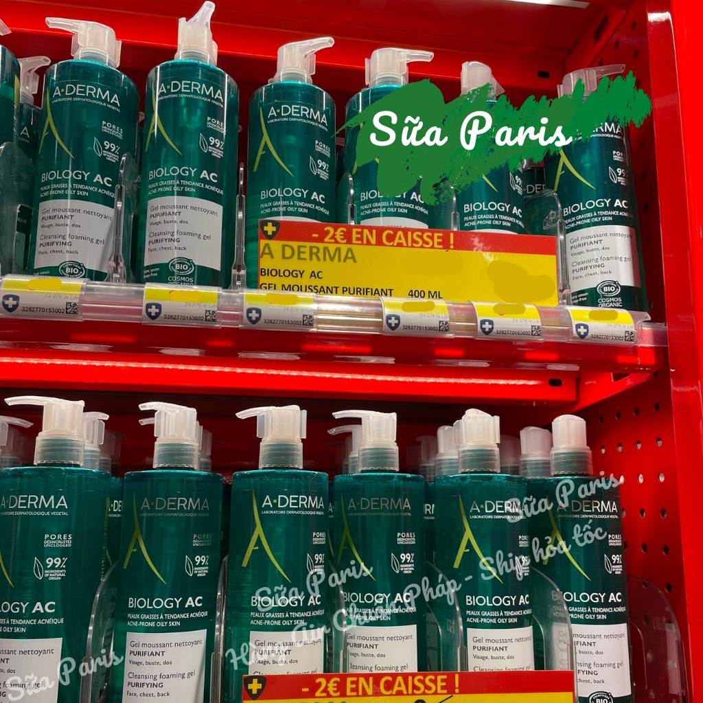 Sữa rửa mặt Aderma Purifying Phys-Ac dành cho da nhạy cảm, da mụn 200/400ml, chuẩn Pháp_Sữa Paris Ad