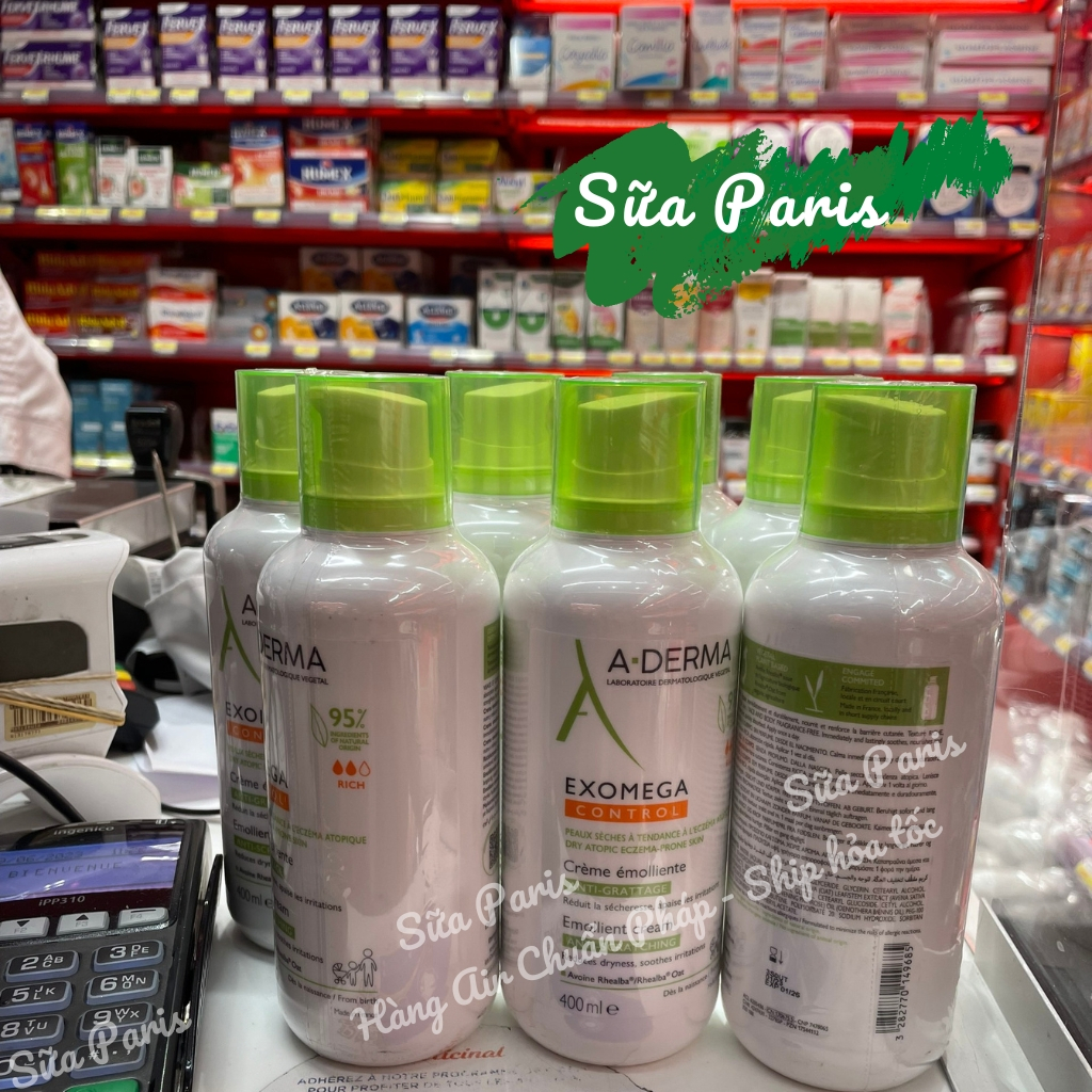 Kem dưỡng da Aderma Exomega control 400ml, chai vòi, tiện dùng dành cho da khô, da cơ địa_Sữa Paris 