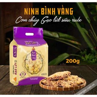 Cơm cháy Ninh Bình Vàng Gạo lứt Siêu ruốc 200g (túi tím)