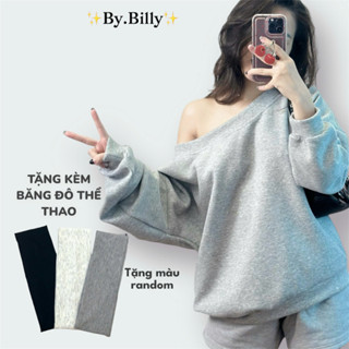 Áo Lệch Vai Nữ Form Rộng, Áo Nỉ Sweater Trễ Vai Nữ Basic Thu Đông Chất Vải Dày Dặn Trẻ Trung Phong Cách Hàn (KÈM QUÀ )
