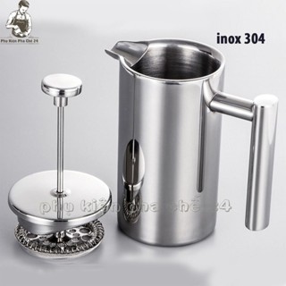  Bình Pha Cafe Kiểu Pháp French Press Inox 304 2 Lớp 
