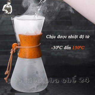 Bình Chemex Pha Cà Phê Pour Over Drip Brew V60 Thủy Tinh