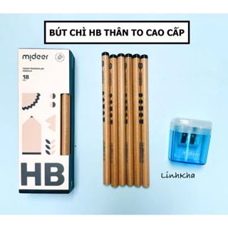  Bút chì HB mideer thân to tam giác  tách lẻ 6 cây không vỏ hộp  cho học sinh tiểu học trung học 