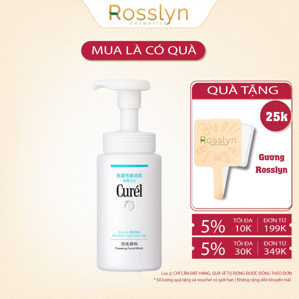 Sữa Rửa Mặt Dạng Bọt Cấp Ẩm Chuyên Sâu Curel Intensive Moisture Care Foaming Facial Wash 150ml