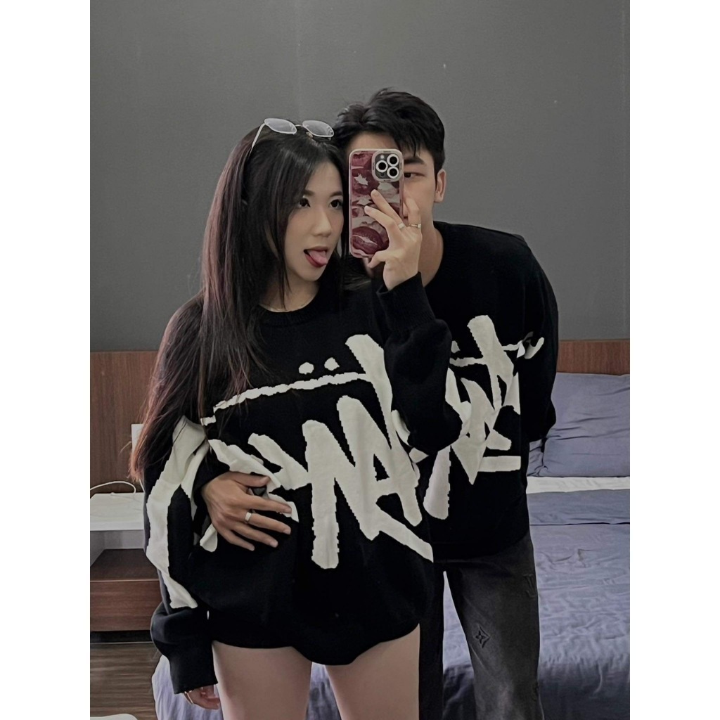 Áo Len Sweater Stussy Nam Nữ In Chữ Siêu Đẹp - Áo Len StusSSy Hàng Quảng Châu Chất Len Dày Dặn