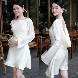  Đầm Tiểu Thư Thiết Kế Tay Bồng ANNASTORE Váy Khoét Lưng Đính Nơ Sau Sang Trọng Quyến Rũ T16 