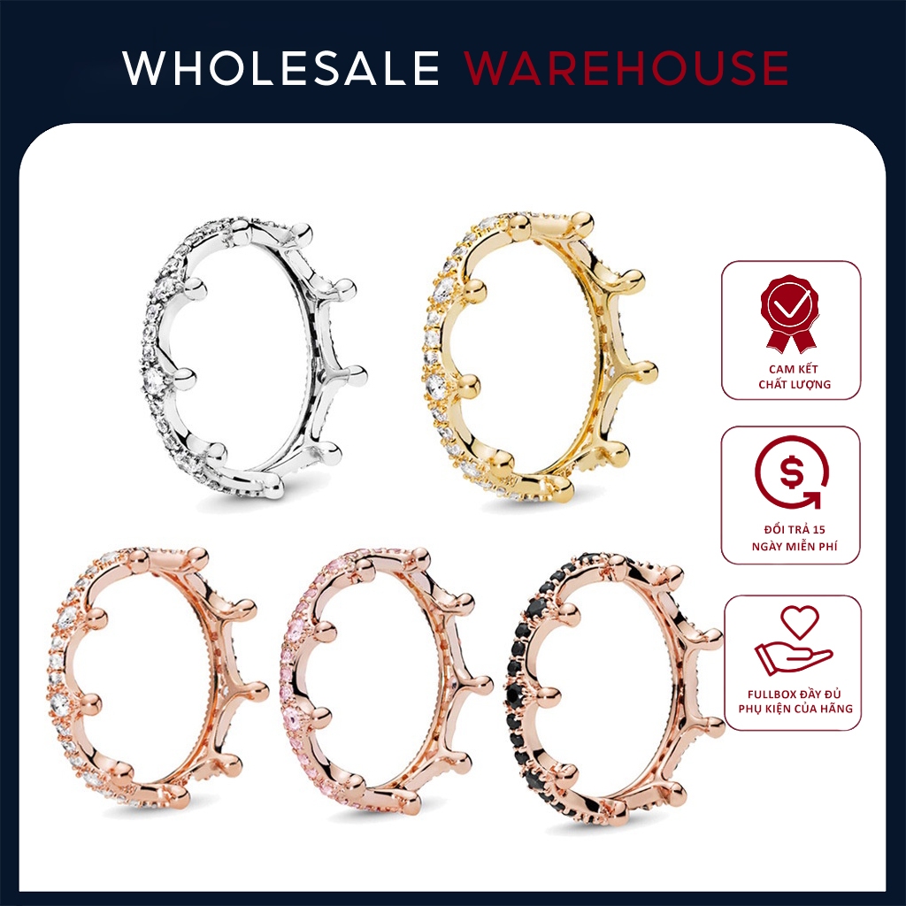 Nhẫn bạc nữ PanSparkling Crown Ring 8057 bạc s925