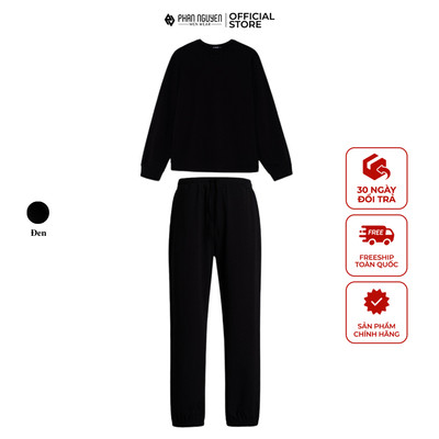Bộ nỉ nam Phan Nguyễn, chất liệu cotton mềm mại, co giãn, giữ ấm tốt, form regular fit BNP.009
