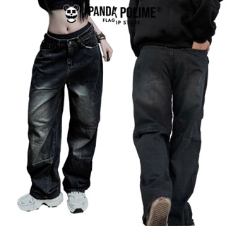 Quần jean ống rộng nam nữ cạp cao retro bò denim hiphop dáng suông bigsize cặp đôi unisex local brand Pandax Polime