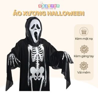 Trang phục Halloween Áo xương kèm mặt nạ hoá trang thần chết BT72
