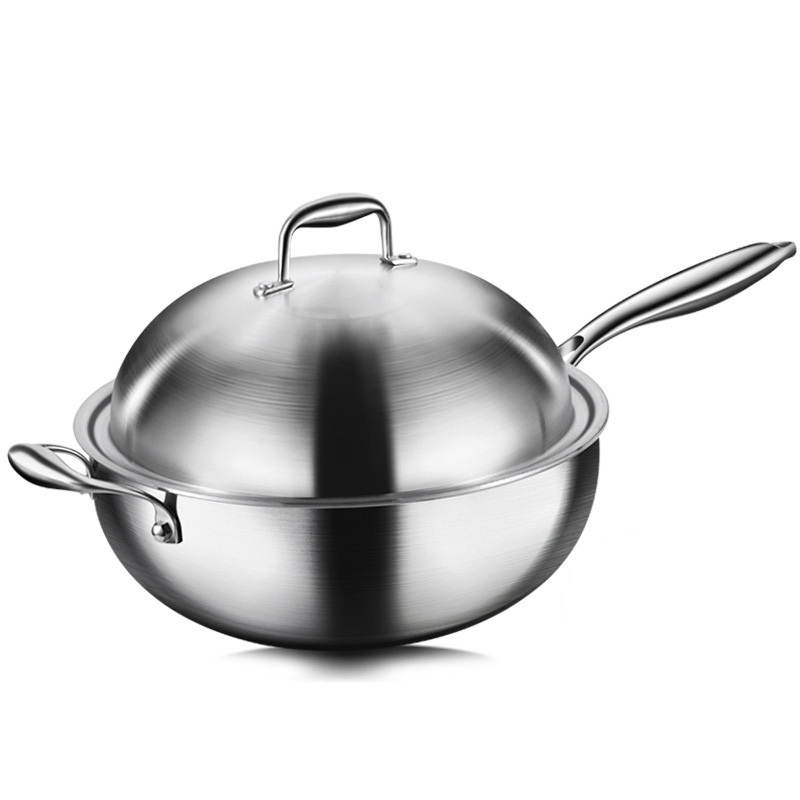 Chảo bầu inox 316 size 32-38cm nắp inox dạng bầu 316JS