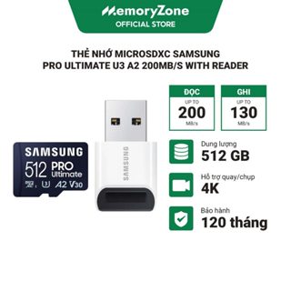 Thẻ Nhớ MicroSDXC Samsung Pro Ultimate U3 A2 128GB - 256GB - 512GB 200MB/s With Reader