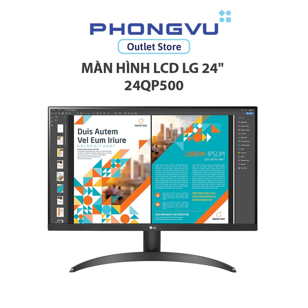 Màn hình LCD LG 24'' 24QP500-B.ATV (2560 x 1440/ IPS/ 75Hz/ 5ms/ AMD Freesync) - Bảo hành 24 tháng