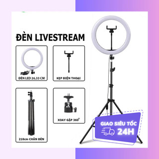 [Ship HT] Đèn LiveStream Size 26cm,33cm,36cm,45cm - Dành Cho Make Up, Chụp Ảnh Studio (kèm Chân Đỡ + Kẹp Điện Thoại)