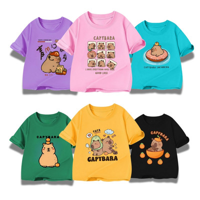Áo phông CapyBara cho bé trai và bé gái cân nặng từ 15-40kg - Áo thun trẻ em Loza Kids - AT024