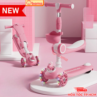 Xe Scooter cao cấp cho bé, xe scooter trượt cho bé, xe chòi chân Có Đèn, Ghế Phụ, cho bé 1-10 tuổi
