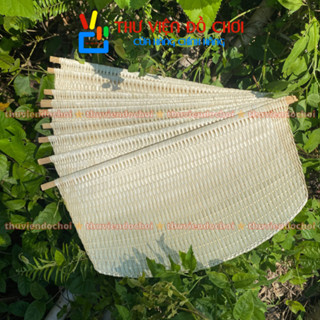 Quạt tre cầm tay màu tự nhiên đan kỹ - Quạt nan treo tường decor đan thủ công