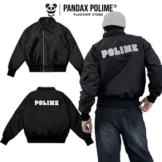 Áo khoác bomber varsity pilot jacket nam form rộng retro boxy vintage oversize trần bông y2k local brand Pandax Polime