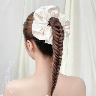  Cột tóc Scrunchies vải lụa Satin size 16cm bồng bềnh xinh xắn 